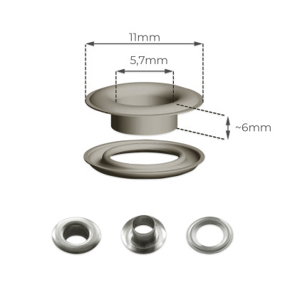 5.7мм, никел, железни капси с шайба